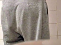 シャワー, 姉妹, オッパイの, のぞき