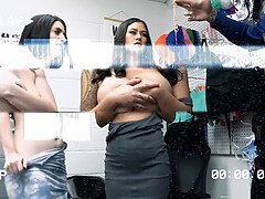 Blondine, Geschnappt, Süss, Domination, Büro, Bestrafung, Rau, Uniform