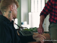 Old man anal fucks young stepbrother