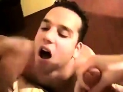 Enthousiasteling, Grote lul, Pijpbeurt, Sperma shot, Sperma in gezicht, Homo, Handbeurt, Masturbatie