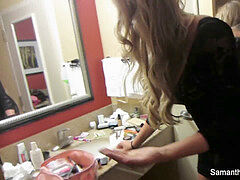 bombshell Samantha Saint's behind-the-scenes footage