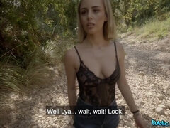 Arsch, Blondine, Hundestellung, Hardcore, Geld, Im freien, Muschi, Titten