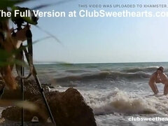 Strand, Stel, Schattig, Naakt, Buiten, Klein, Tiener, Maagd