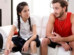 Grosser schwanz, Blasen, Süss, Natürlichen titten, Zopf, Muschi, Schwestern, Tätowierung