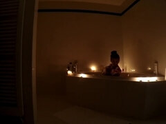 Teen voyeur spies on her girlfriend in the bath