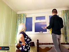 Teenage dude with huge dick reward pound with mature by agedlove - threesome sex