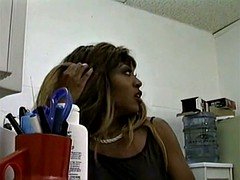 Gros seins, Noire, Noir ébène, Gants, Interracial