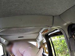 Busty female cab driver sucks colleagues cock