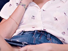 Caught Fapping - Babysitter gets fingered - gets creamed