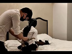 素人, アジア人, ボンデージ, 中国人, 下着, ティーン, おもちゃ, バイブレーター