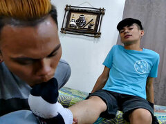 Asiático, Mamada, Linda, Pies, Fetiche, Fetiche de pies, Gay