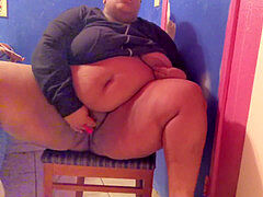 Gorda, Negro, Ébano, Latina, Masturbación, Pene, Solo, Juguetes