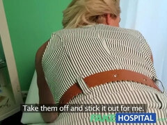 Blonde salesgirl's tight pussy used to close deal in POV fake hospital video
