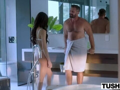 TUSHY Anal-crazy Emily & Lulu have special gift for Manuel