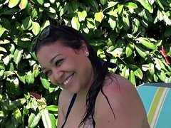 Amateur, Francés, Sexo duro, Interracial, Mamá, Al aire libre, Piscina, Español