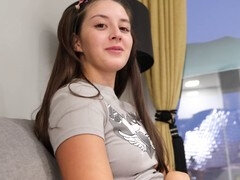 Step sister, cum on face, cum in mouth swallow