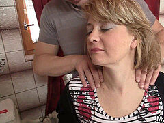 wife comes out and he humps her super hot mommy