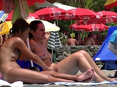 Arsch, Strand, Nudist, Spanner