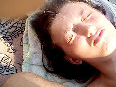 Cum glasses, cum hair, big facial