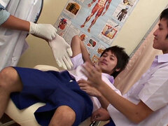 Asian twinks enjoy oral in threeway with doctor