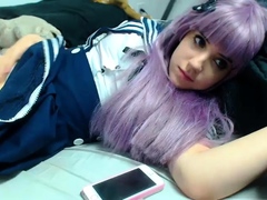 Amateur, Blonde, Softcore, Solo, Adolescente, Uniforme, Webcam