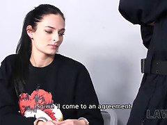 美人, フェラチオ, 茶髪の, 捕まる, 女, ハードコア, ラフ, ユニフォーム
