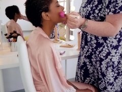 Big cock, Cumshot, Doggystyle, Ebony, Interracial, Outdoor, Public, Short hair