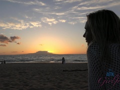 Geweldig, Strand, Badpak, Blond, Doordringend, Kut duiken, Mager, Tieten likken