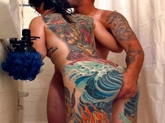 Alternative tattooed girl Femmexxxfatale gives a deep throat to his cock before getting nailed
