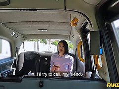 Innocent 18-year-old with short hair gets a ride with a stranger and ends up cumming in her denim shorts