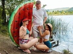 18, デカ尻, デカチン, フェラチオ, バック, 自然山雀, ティーン, オッパイの