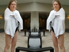 Hot Granny Marierocks Shows Off Her Curvy Body in Black Swimsuit at 66