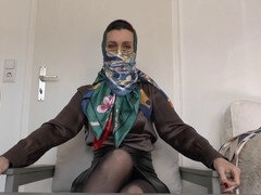 Schwarz, Europäisch, Deutsch, Maske, Masturbation, Milf, Strumpfhose, Satin