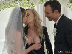 Blowjob, Bride, Clothed, Ffm, Threesome