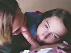 Young girls make a guy cum using only their mouths