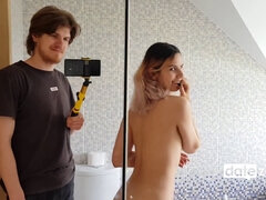 素人, フェラチオ, イく瞬間, 顔射, オマンコ, 魅力的, 剃毛, フェラする