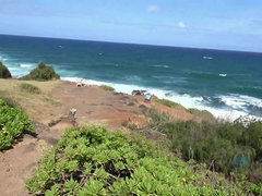 Enthousiasteling, Strand, Pijpbeurt, Bruinharig, Sperma, Slipje, Zwanger, Mager