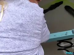 I screwed this blonde with Big Tits in a public subway - public agent