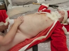 Stepson gives deep throat to Santa Claus