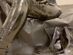 Bottes, Pieds, Gants, Talons, Latex, Spandex