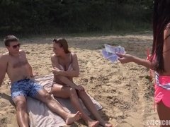 Czech Swingers Seduce Young Couple On The Beach