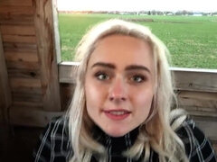 18 ans, Amateur, Blonde, Sucer une bite, Voiture, Faciale, Allemand, Hard