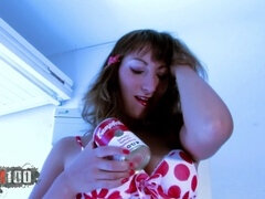 Horny French beauty Charlotte de Castille plays dirty games and gets both holes drilled really hard