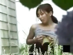 Asiatique, Masturbation, De plein air, Adolescente, Voyeur