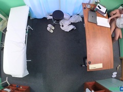 Blasen, Besamung, Arzt, Hundestellung, Büro, Muschi, Uniform, Spanner