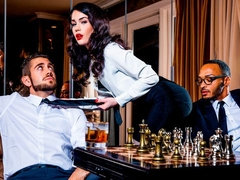 お尻, フェラチオ, チン, ダブル開発, 手コキする, 3p男男女, ティーン, 三人