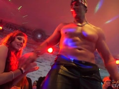 素人, ブロンド, 茶髪の, クラブ, グループ, 異人種間, 下着, のぞき