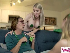 ブロンド, フェラチオ, 中出し, チン, ふっくら乳首, オマンコ, ラフ, 剃毛