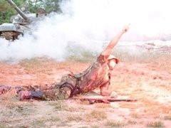 軍人, お尻, 黒人, フェラチオ, バック, 手コキする, アウトドア, ティーン