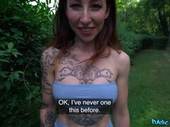 Amateur czech alt girl doesn't like bra, but love tattoos!